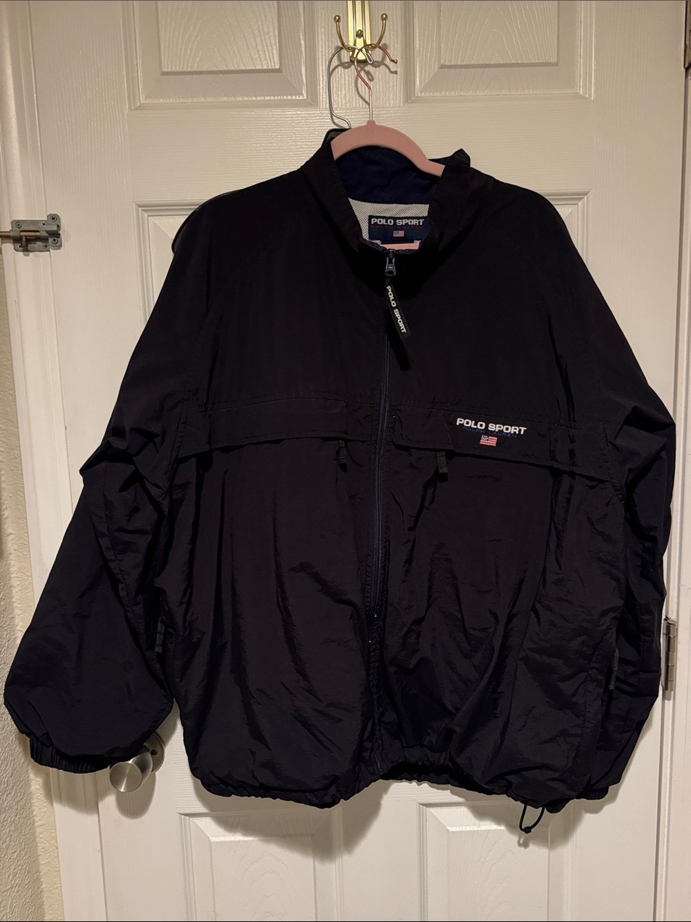 Vintage XL Polo by Ralph Lauren Black Polo Sport Windbreaker Jacket